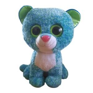 TY Beanie Boos Leona Blue Leopard Soft Plush Animal Retired 2017 Large 16"